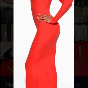 SKIMS Fits Everybody Long Sleeve Maxi Poppy Size S